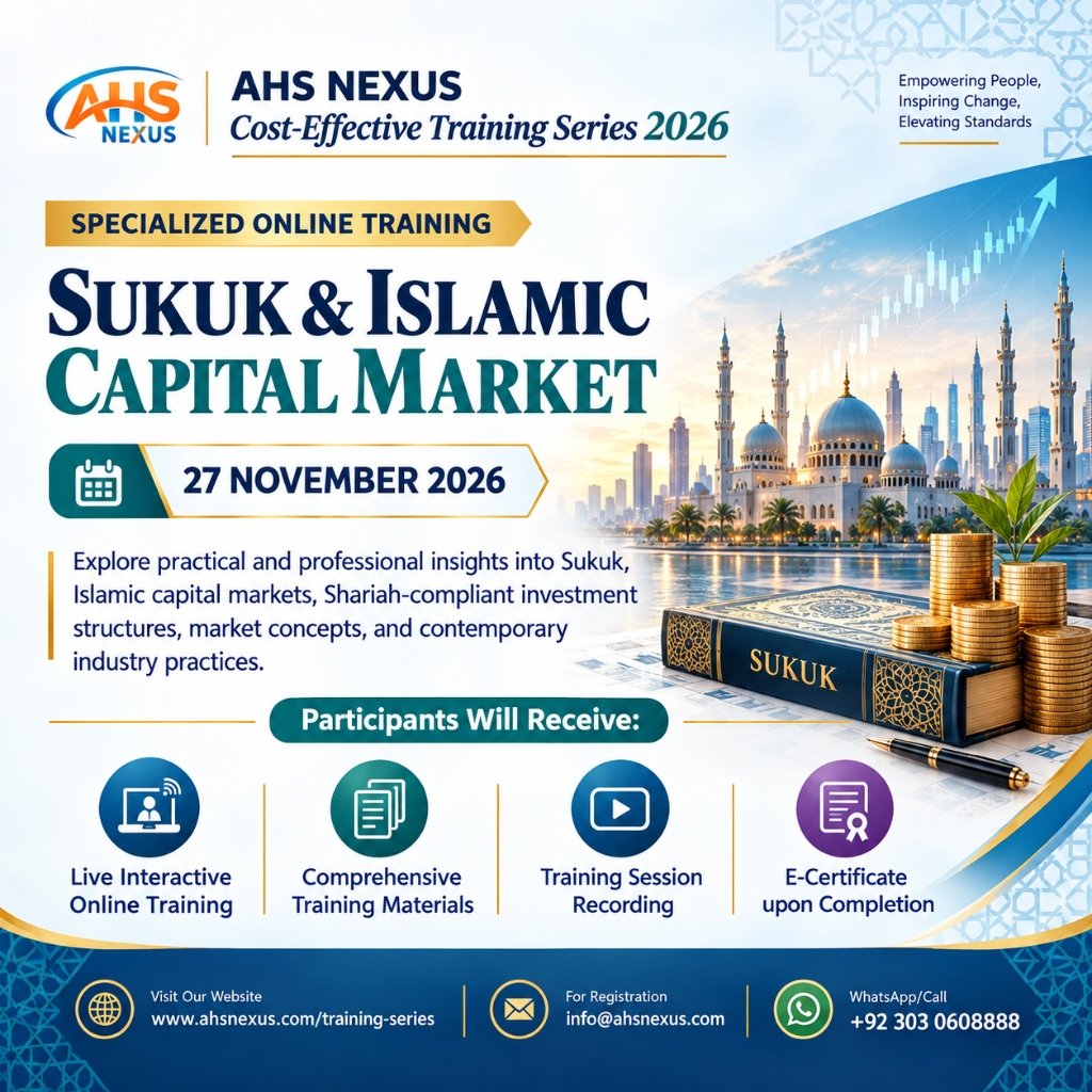 AHS NEXUS Announces Specialized Online Masterclass: Sukuk & Islamic Capital Market (November 27, 2026)