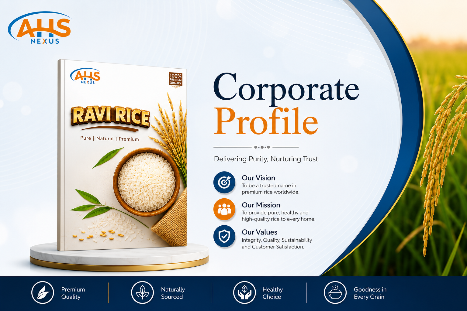 Ravi Rice Mills Product Catalog Design