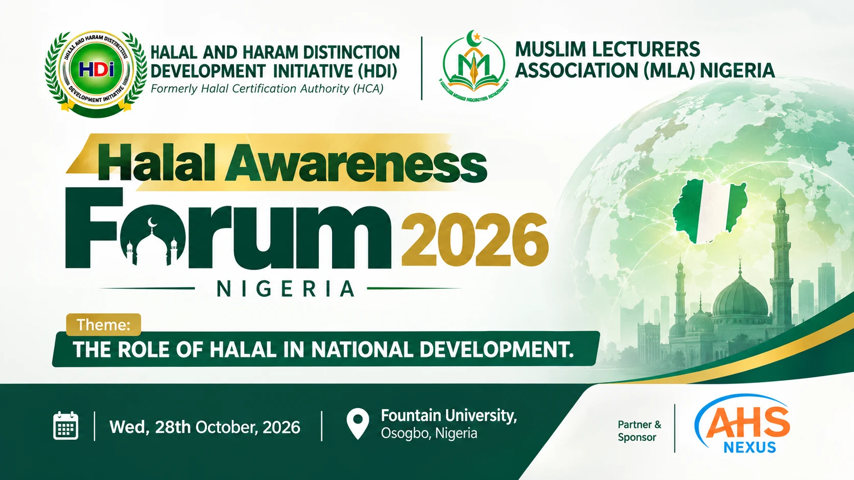 AHS Nexus Supports Halal Awareness Forum 2026 in Nigeria as Partner and Sponsor