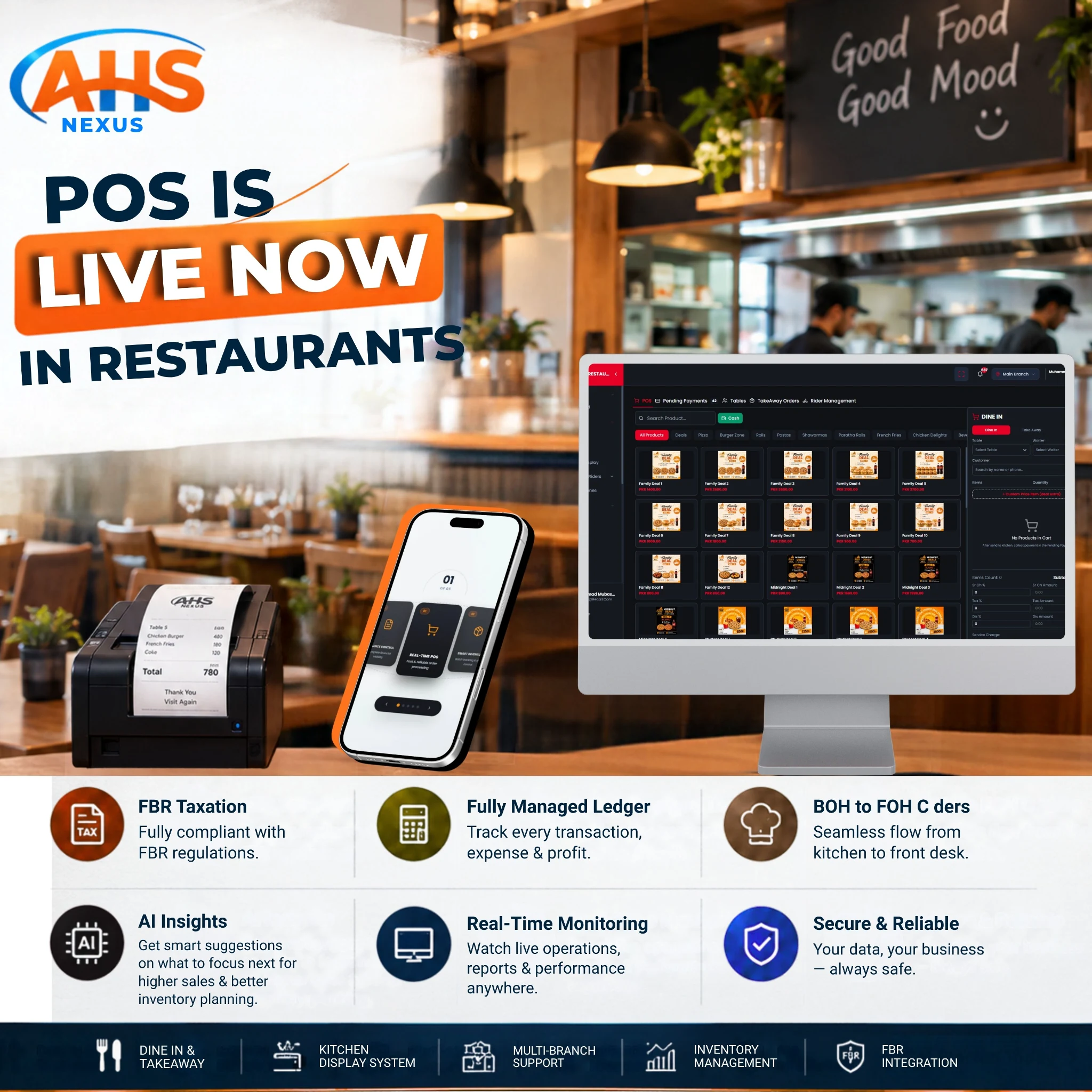 AHS Nexus Launches Cloud-Based Restaurant POS & Management System with FBR Integration for Food Businesses in Pakistan